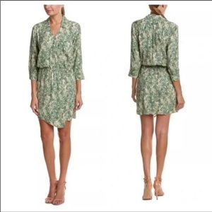 CAbi Leaf Tropical Palm Print Wrap Dress Size M